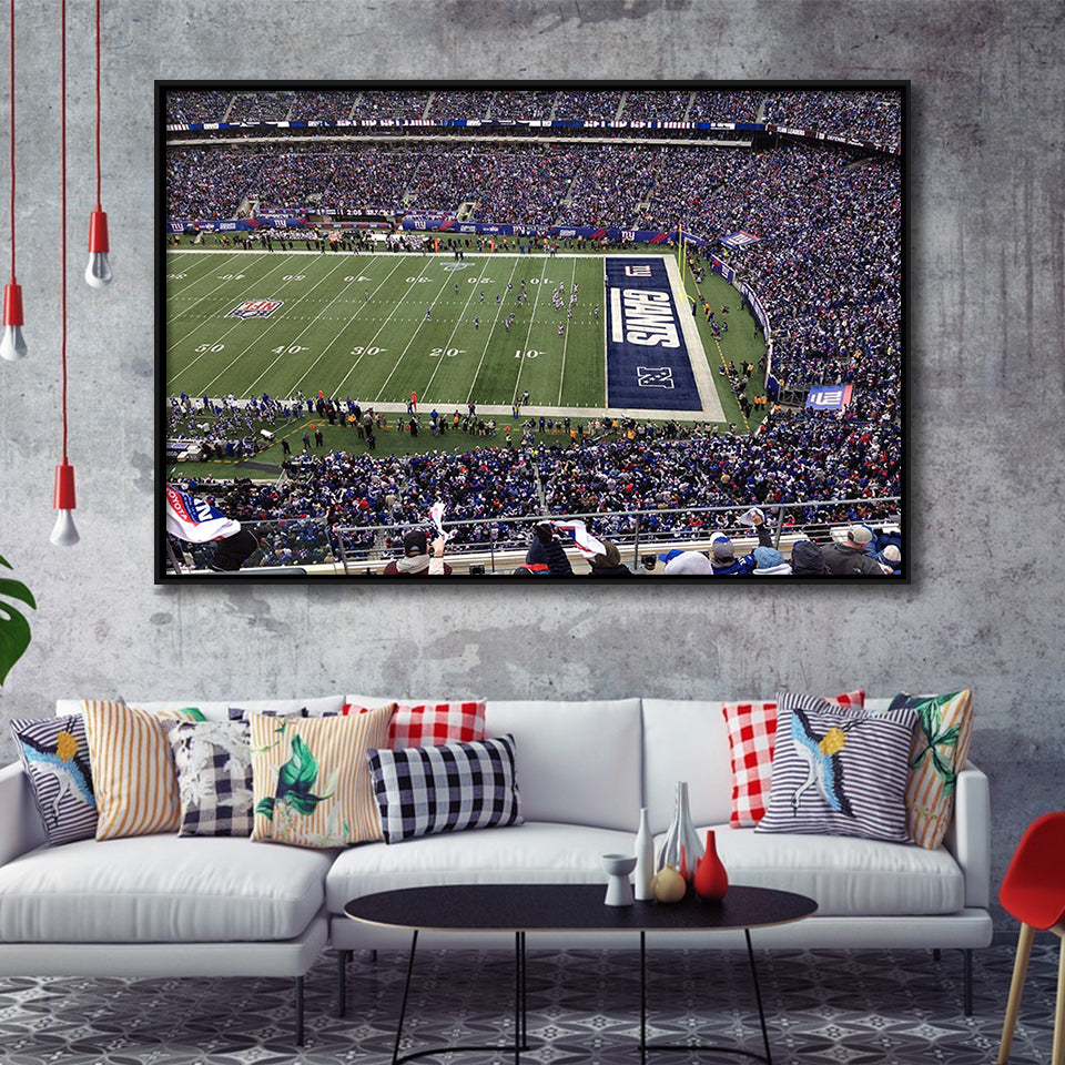 New York Giants Stadium Framed Canvas Prints MetLife Stadium Wall Art,Sport Stadium Art Prints, Fan Gift