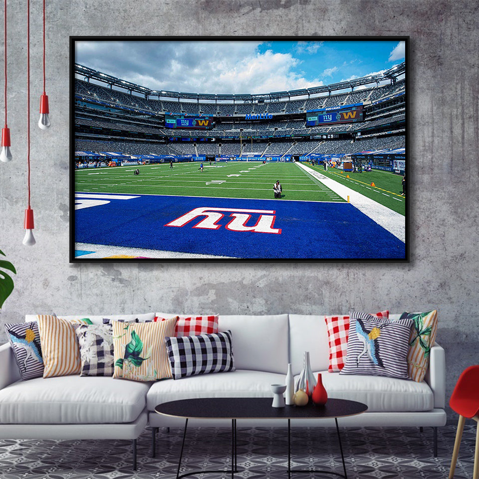 New York Giants Wall Art Metlife Stadium Framed Canvas Prints,Sport Stadium Art Prints, Fan Gift