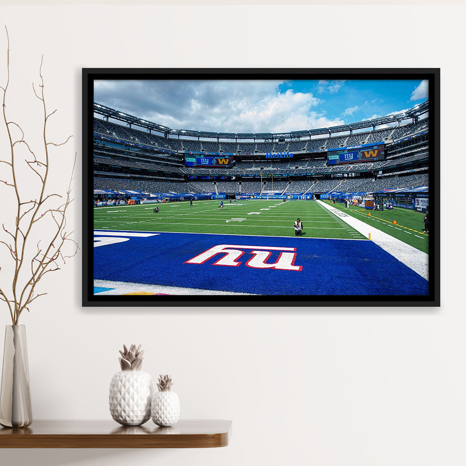 New York Giants Wall Art Metlife Stadium Framed Canvas Prints,Sport Stadium Art Prints, Fan Gift