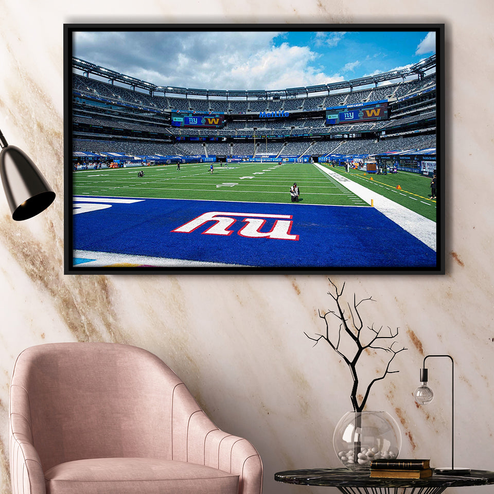 New York Giants Wall Art Metlife Stadium Framed Canvas Prints,Sport Stadium Art Prints, Fan Gift