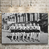 New York Girls Black And White Print, Chorus Line Canvas Prints Wall Art Home Decor