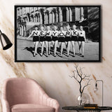 New York Girls Black And White Print, Chorus Line Framed Canvas Prints Wall Art Home Decor,Floating Frame