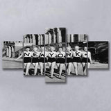 New York Girls Black And White Print, Chorus Line 5 Panels, Canvas Prints Wall Art Decor, Large Canvas Art