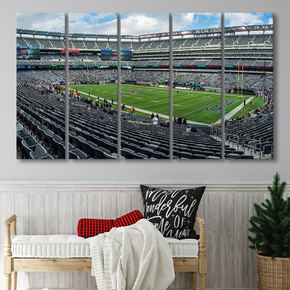 New York Guardians Wall Art MetLife Stadium Canvas Prints,Multi Panels B,Sport Stadium Art Prints, Fan Gift