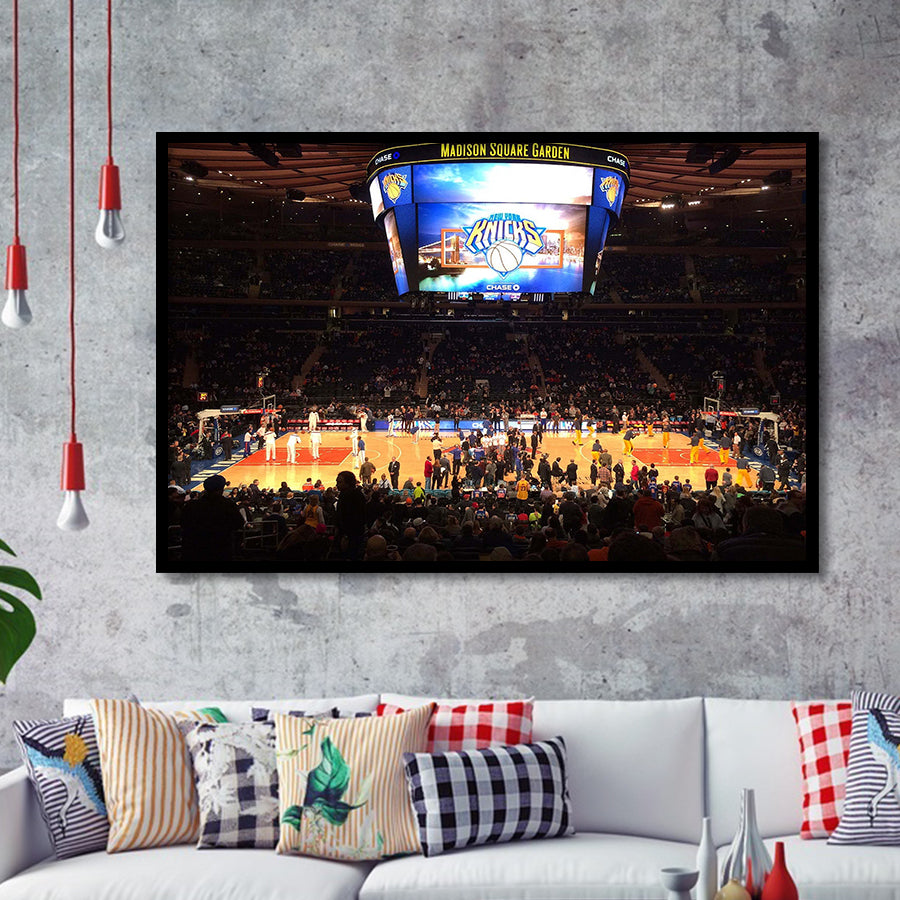 New York Knicks Stadium Art Prints Madison Square Garden Wall,Sport Stadium Art Prints, Fan Gift, Wall Decor