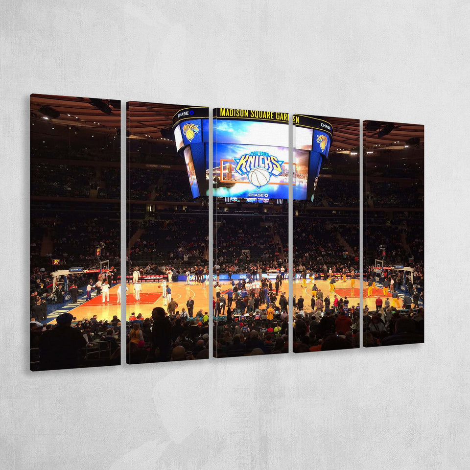 New York Knicks Stadium Canvas Prints Madison Square Garden Wall,Multi Panels B,Sport Stadium Art Prints, Fan Gift