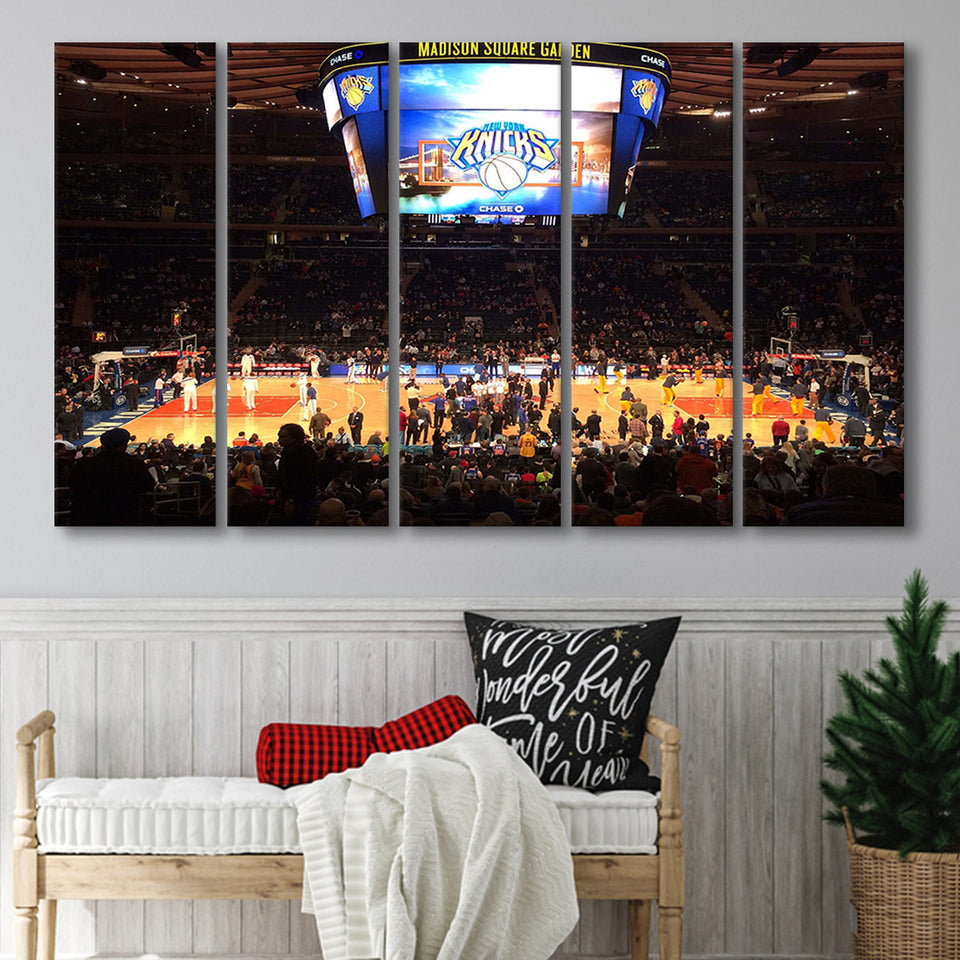 New York Knicks Stadium Canvas Prints Madison Square Garden Wall,Multi Panels B,Sport Stadium Art Prints, Fan Gift