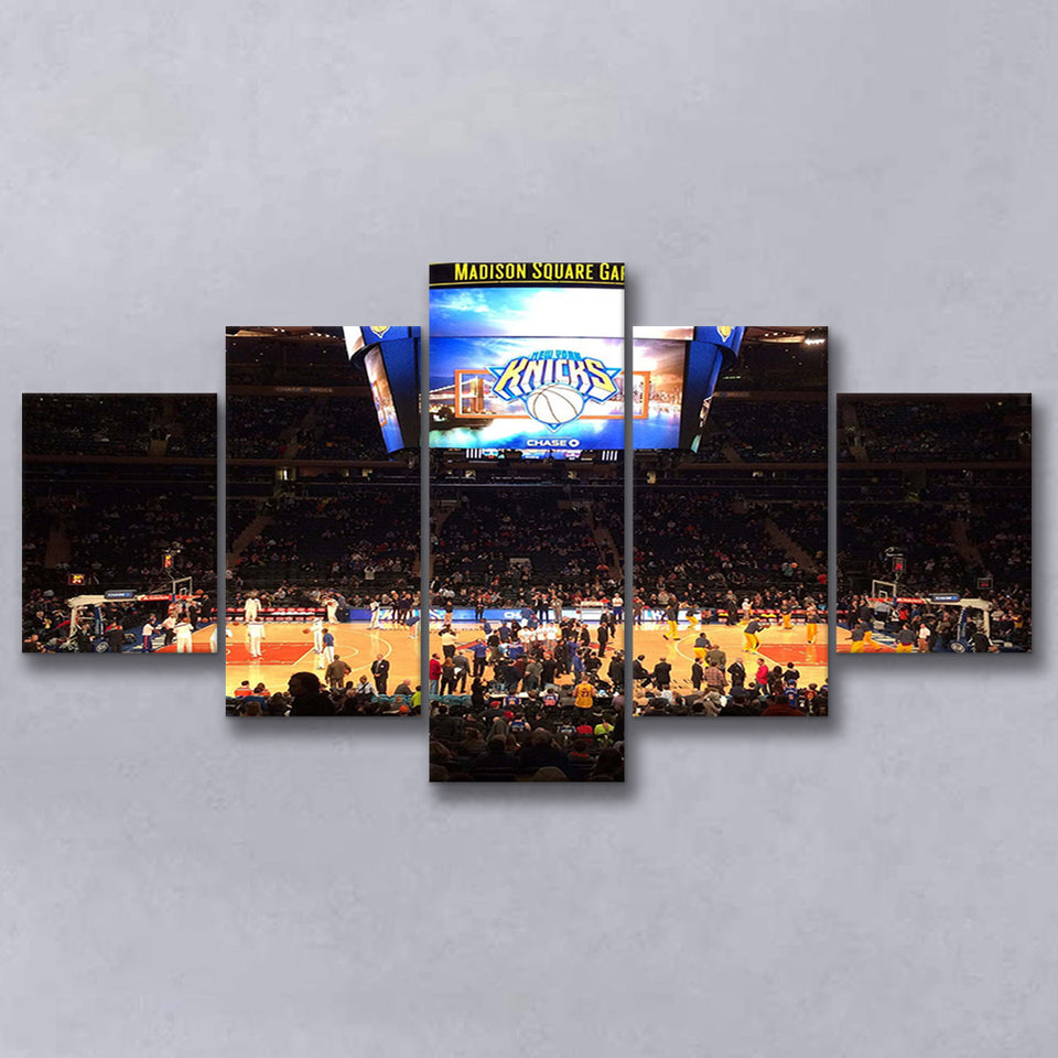 New York Knicks Stadium Canvas Prints Madison Square Garden Wall,Multi Panels,Sport Stadium Art Prints, Fan Gift
