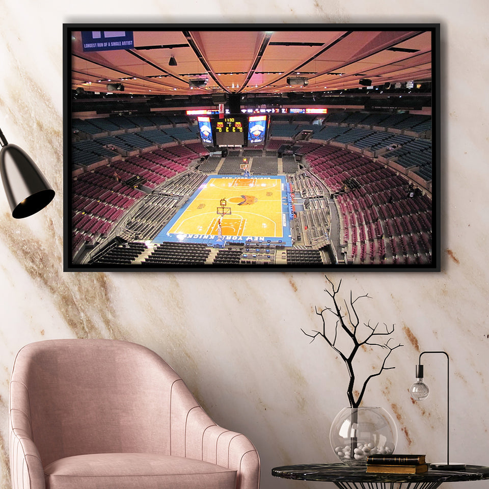 New York Knicks Framed Canvas Prints Wall Art Madison Square Garden,Sport Stadium Art Prints, Fan Gift