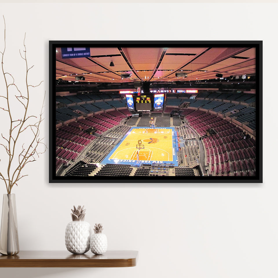 New York Knicks Framed Canvas Prints Wall Art Madison Square Garden,Sport Stadium Art Prints, Fan Gift