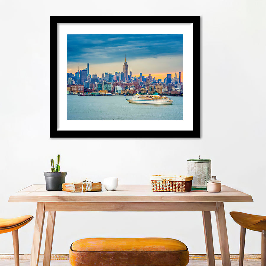 New York Manhattan Midtown Manhattan And Empire State Building Wall Art Print - Framed Art, Framed Prints, Painting Print
