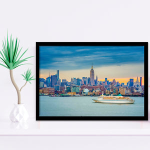 New York Manhattan Midtown Manhattan And Empire State Building Framed Art Prints Wall Decor - Painting Art, Framed Picture, Home Decor