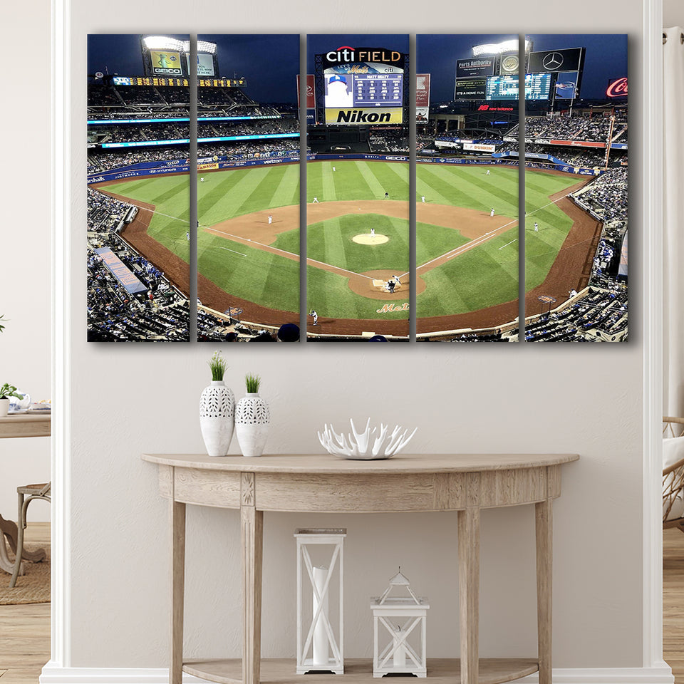 New York Mets Wall Art Citi Field Stadium Canvas Prints,Multi Panels B,Sport Stadium Art Prints, Fan Gift