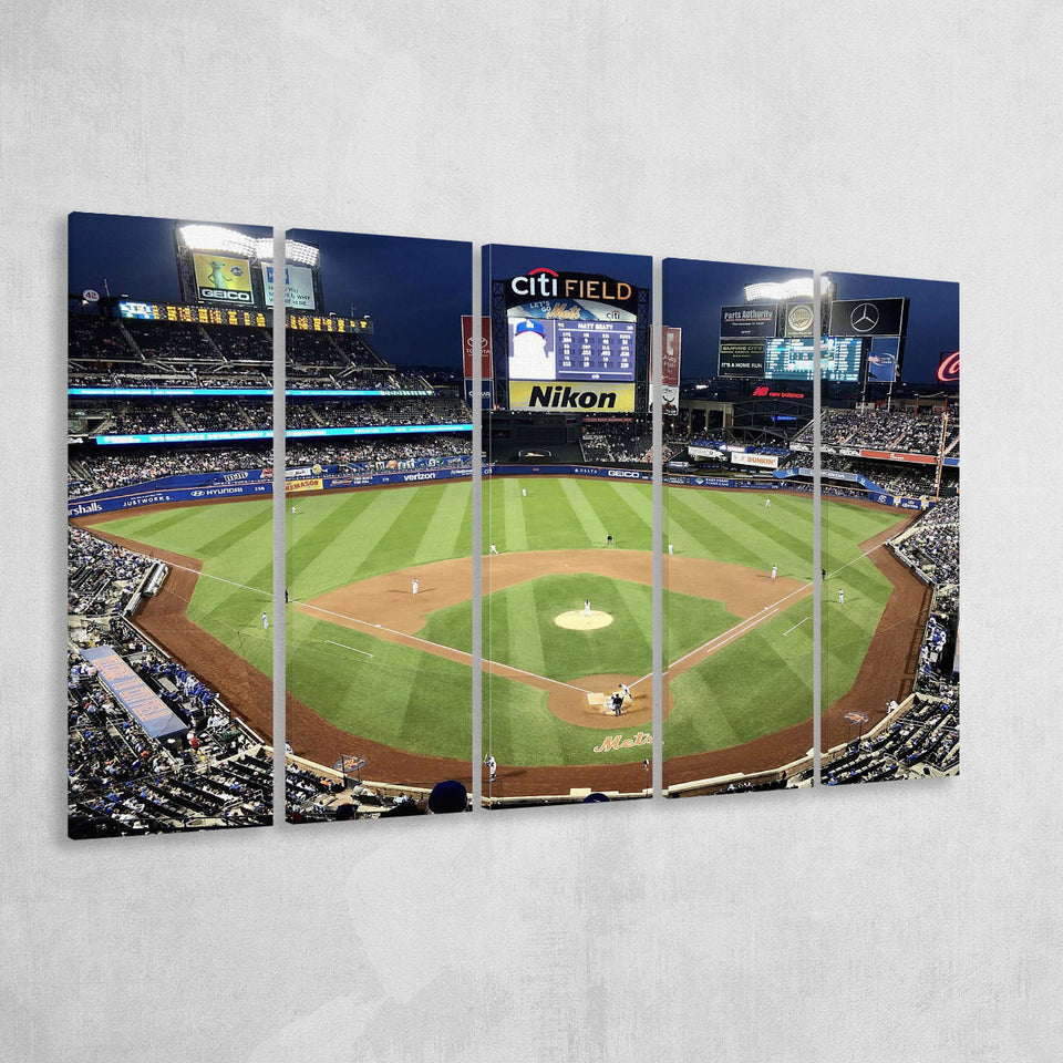 New York Mets Wall Art Citi Field Stadium Canvas Prints,Multi Panels B,Sport Stadium Art Prints, Fan Gift