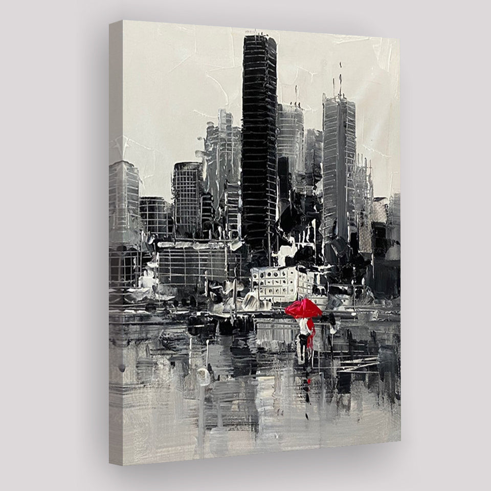 New York Painting Cityscape Painting Urban Abstract Canvas Prints Wall Art - Painting Canvas, Wall Decor, Home Decor