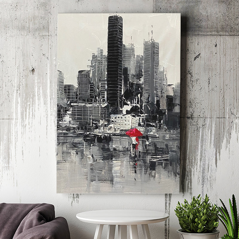 New York Painting Cityscape Painting Urban Abstract Canvas Prints Wall Art - Painting Canvas, Wall Decor, Home Decor