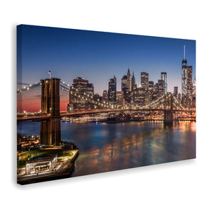 New York Street Night Lights Canvas Wall Art - Canvas Prints, Prints for Sale, Canvas Painting, Canvas On Sale