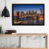 New York Street Night Lights Framed Canvas Wall Art - Framed Prints, Prints for Sale, Canvas Painting