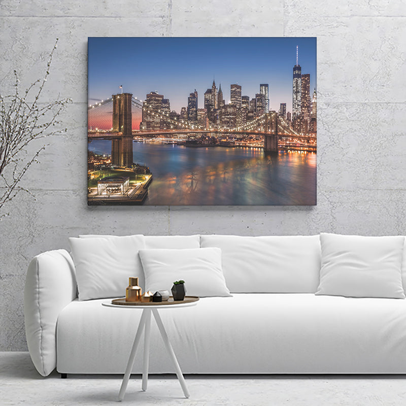 New York Street Night Lights Canvas Wall Art - Canvas Prints, Prints for Sale, Canvas Painting, Canvas On Sale