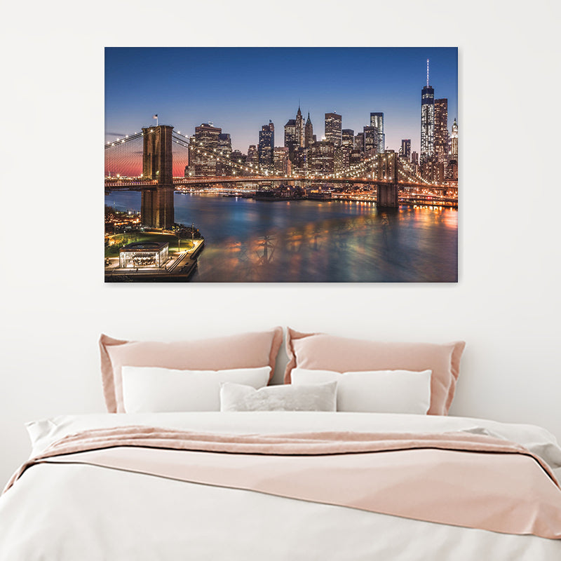 New York Street Night Lights Canvas Wall Art - Canvas Prints, Prints for Sale, Canvas Painting, Canvas On Sale