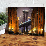 New York Usa Manhattan Bridge Buildings Strest Canvas Wall Art - Canvas Prints, Prints for Sale, Canvas Painting, Canvas On Sale