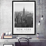 New York Usa 2 Black And White Art Framed Art Prints Wall Art Decor, Framed Picture