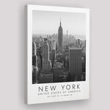 New York Usa 2 Black And White Art Canvas Prints Wall Art Home Decor