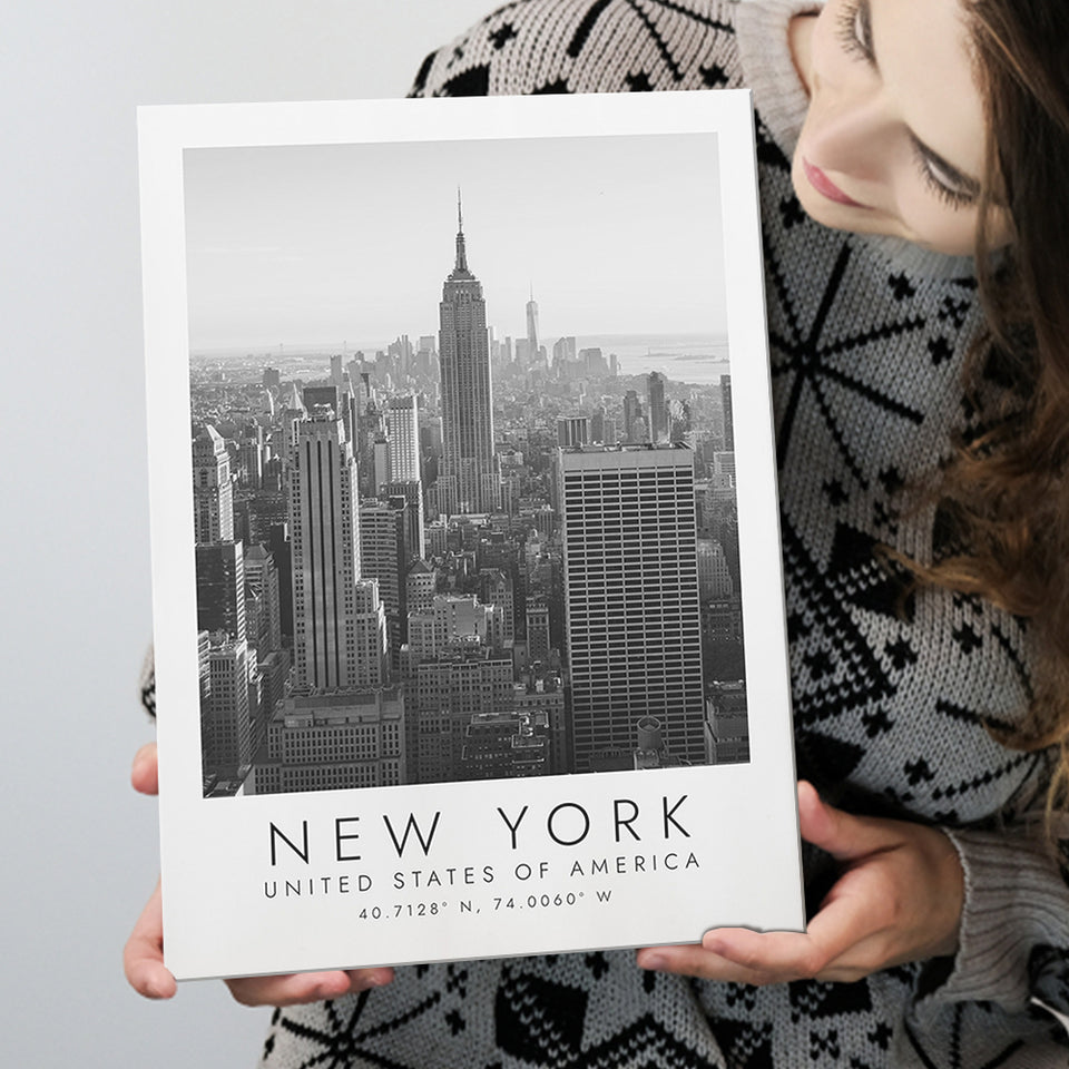New York Usa 2 Black And White Art Canvas Prints Wall Art Home Decor