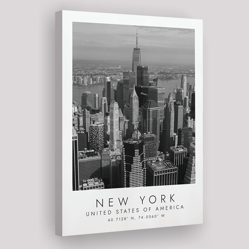 New York Usa Black And White Art Canvas Prints Wall Art Home Decor