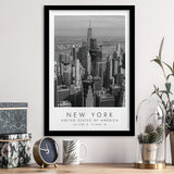 New York Usa Black And White Art Framed Art Prints Wall Art Decor, Framed Picture