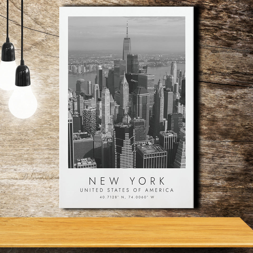 New York Usa Black And White Art Canvas Prints Wall Art Home Decor