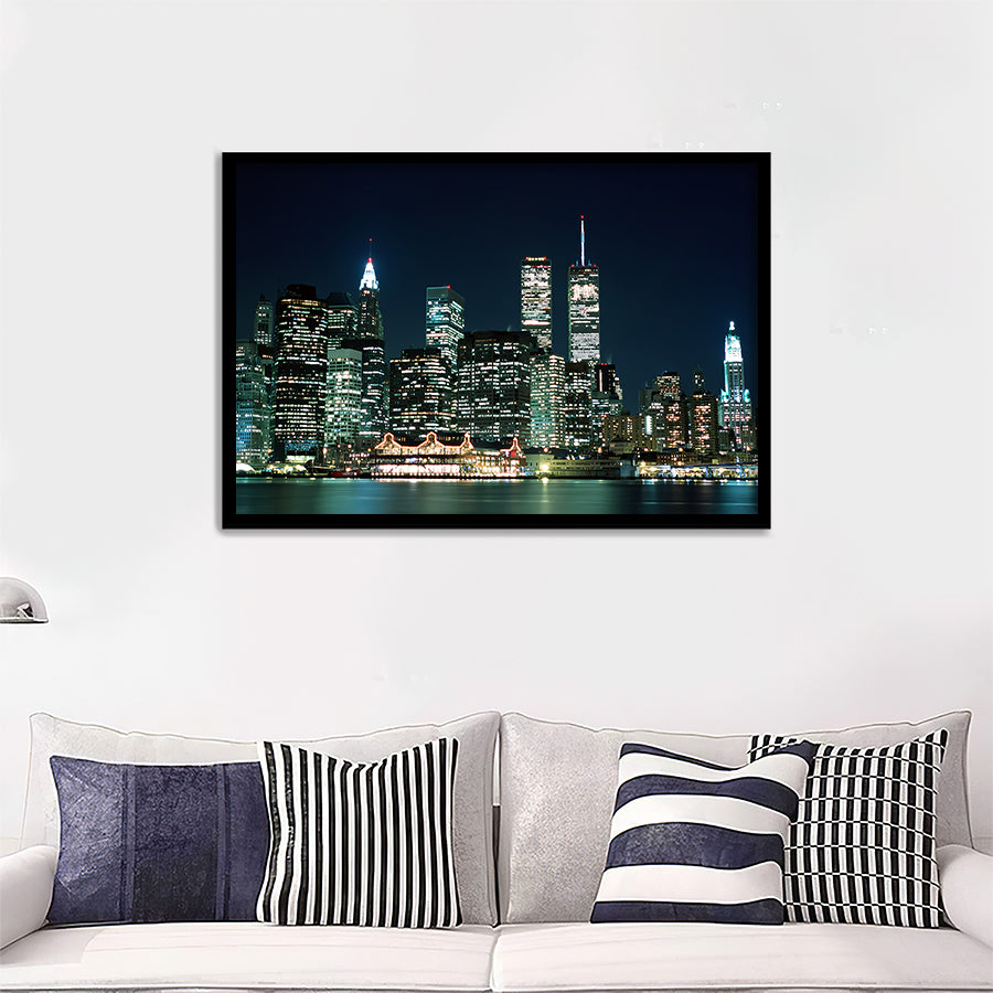 New York Night Lights Beatutyfull Wall Art Print - Framed Prints, Painting Prints, Prints for Sale, Framed Art