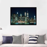 New York Night Lights Beatutyfull Wall Art Print - Framed Prints, Painting Prints, Prints for Sale, Framed Art