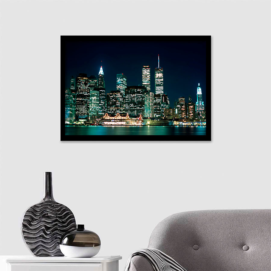 New York Night Lights Beatutyfull Wall Art Print - Framed Prints, Painting Prints, Prints for Sale, Framed Art