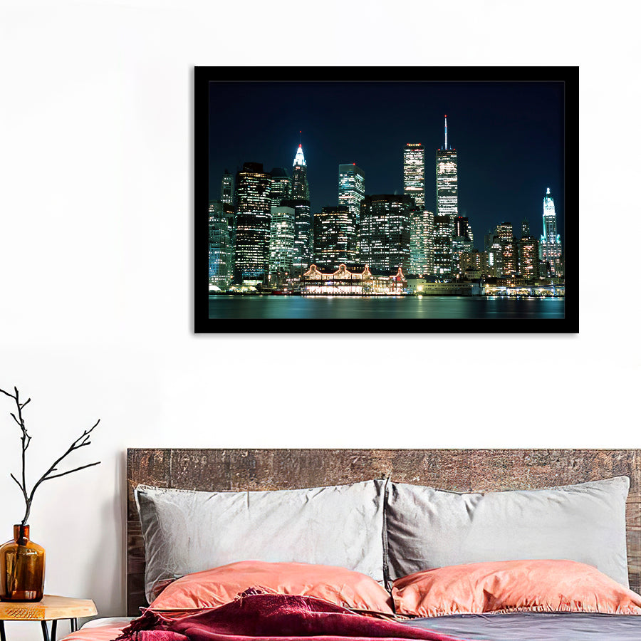 New York Night Lights Beatutyfull Wall Art Print - Framed Prints, Painting Prints, Prints for Sale, Framed Art