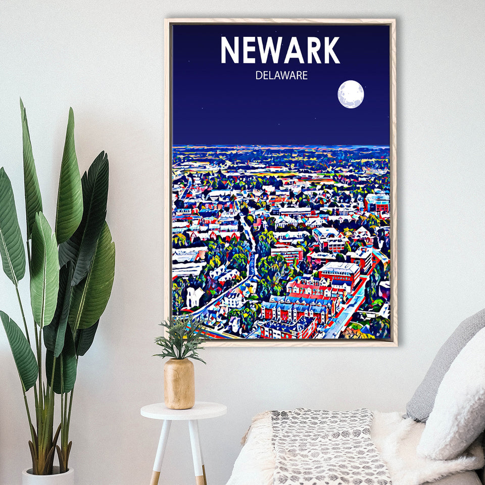 Newark Art V1, Large Canvas, Framed Canvas Print Wall Art Home Decor, Floating Frame
