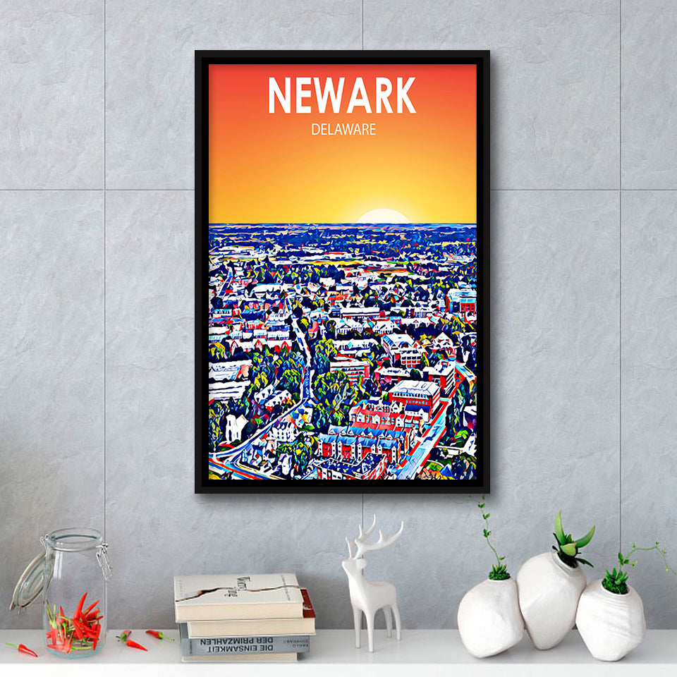 Newark Art, Large Canvas, Framed Canvas Print Wall Art Home Decor, Floating Frame