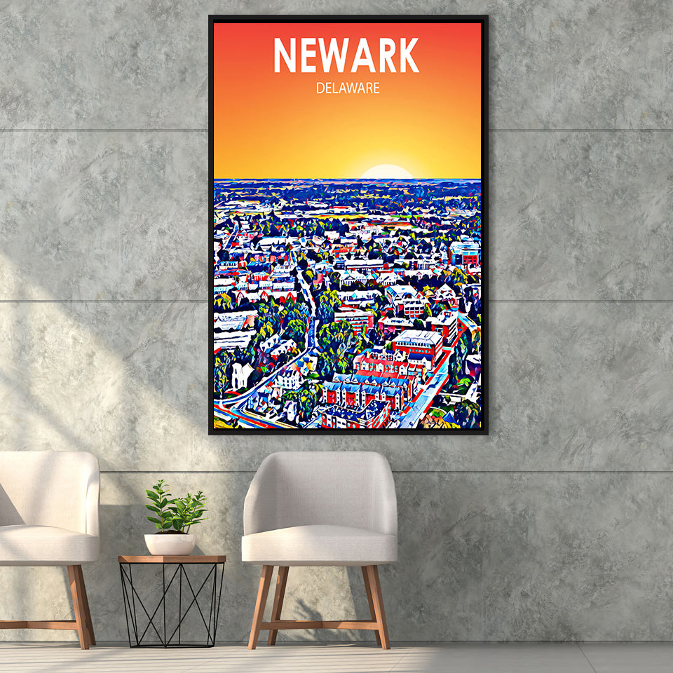 Newark Art, Large Canvas, Framed Canvas Print Wall Art Home Decor, Floating Frame
