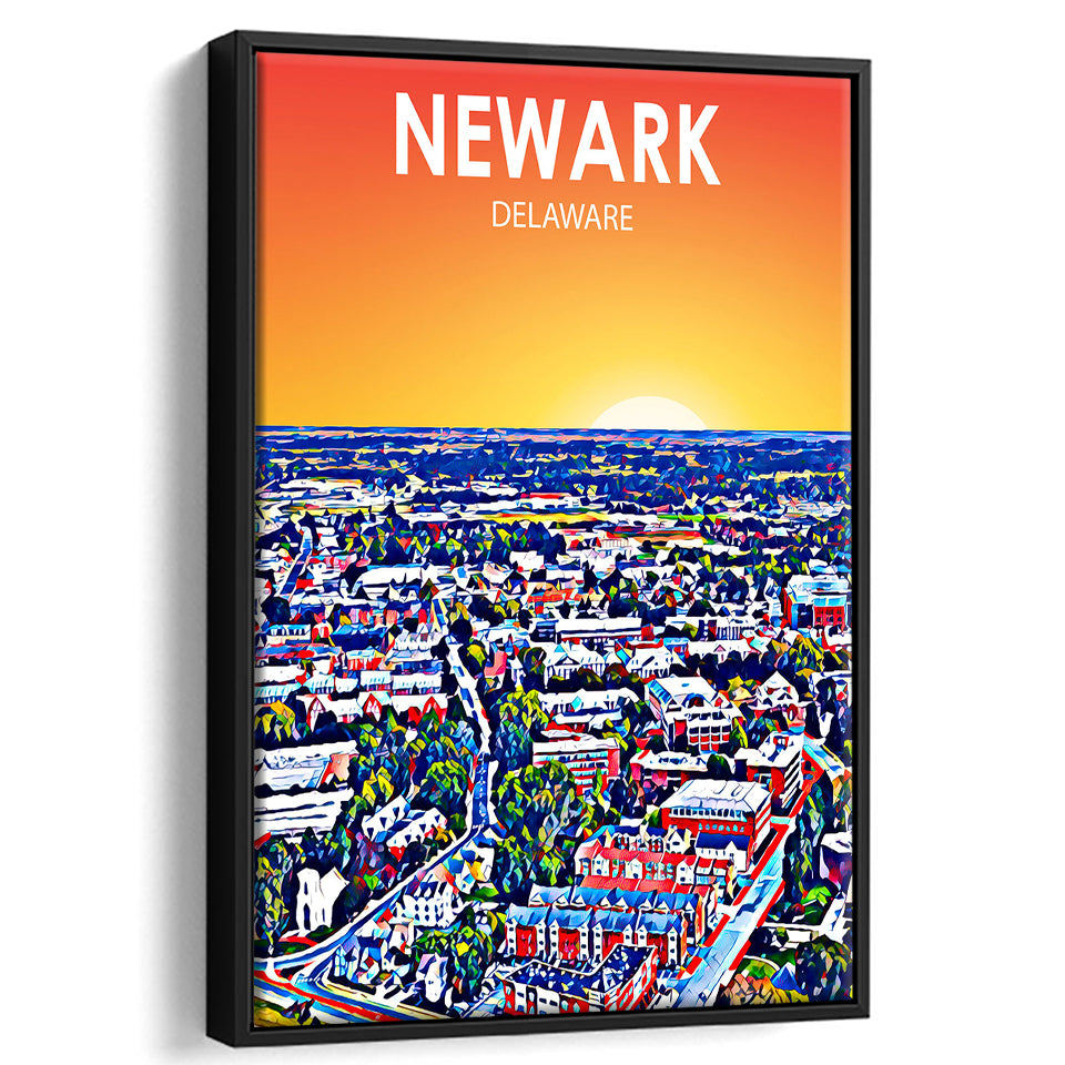 Newark Art, Large Canvas, Framed Canvas Print Wall Art Home Decor, Floating Frame