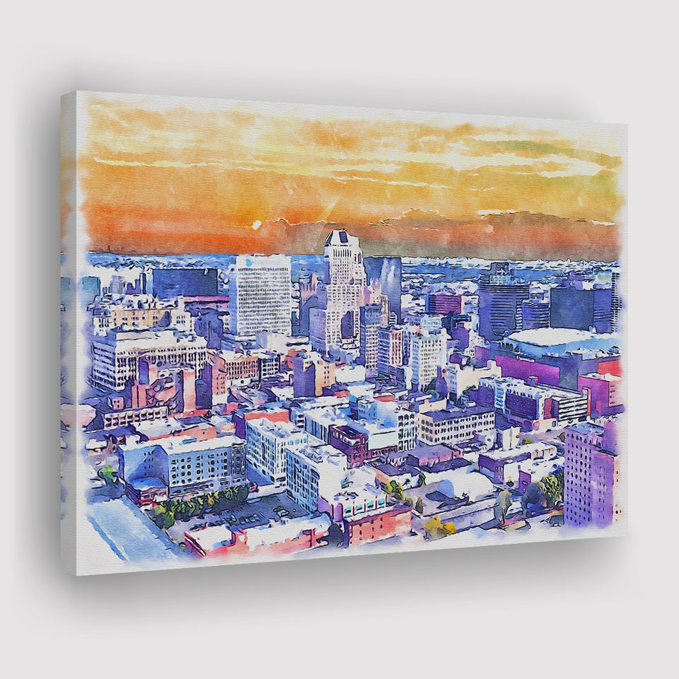 Newark Watercolor Newark New Jersey, Sport Art Prints Fan Gift, Canvas Prints Wall Art Decor