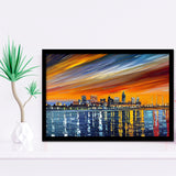 Newport News Virginia Skyline Newport City Painting Wall Art, Sport Prints Fan Gift, Framed Art Prints Wall Art Decor