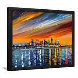 Newport News Virginia Skyline Newport City Painting Wall Art, Sport Prints Fan Gift, Framed Art Prints Wall Art Decor