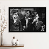 Newsies Boys Smoking Black And White Print, Lewis Hine Framed Canvas Prints Wall Art Home Decor,Floating Frame