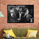 Newsies Boys Smoking Black And White Print, Lewis Hine Framed Art Prints, Wall Art,Home Decor,Framed Picture