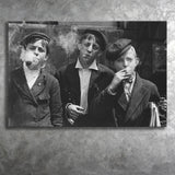 Newsies Boys Smoking Black And White Print, Lewis Hine Canvas Prints Wall Art Home Decor