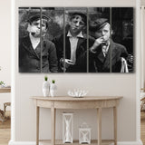 Newsies Boys Smoking Black And White Print, Lewis Hine Larger Canvas Art, 5 Piece Canvas Prints Wall Art Decor