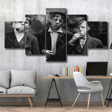 Newsies Boys Smoking Black And White Print, Lewis Hine 5 Panels, Canvas Prints Wall Art Decor, Large Canvas Art
