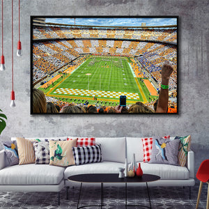 Neyland Stadium Framed Canvas Prints Wall Art - Painting Canvas, Wall Decor, Canvas Art, Floating Frame