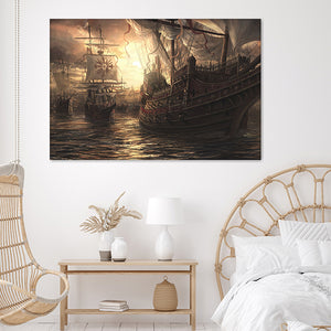 Pirate Ship Ocean Canvas Wall Art - Canvas Prints, Prints For Sale, Painting Canvas,Canvas On Sale