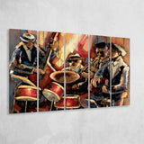 Music wall art Jazz Club Musical instruments Painting 5 Piece Canvas Prints Wall Art - Painting Prints, Wall Decor,Multi Panels